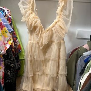 Large Tulle Dress, Champagne color! Wore once for 30th Bday!